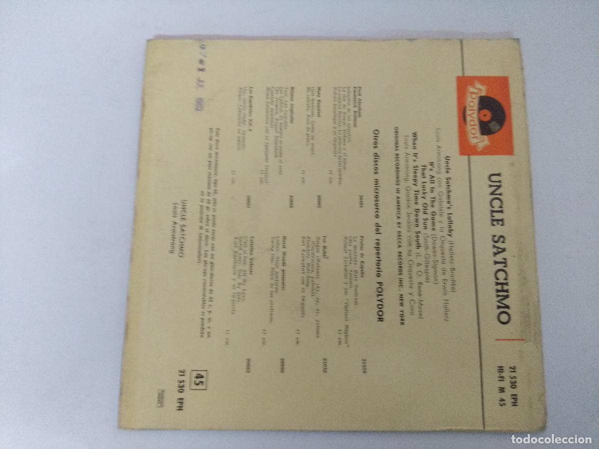 Discos de vinilo: LOUIS ARMSTRONG/UNCLE SATCHMO//SINGLE. - Foto 3