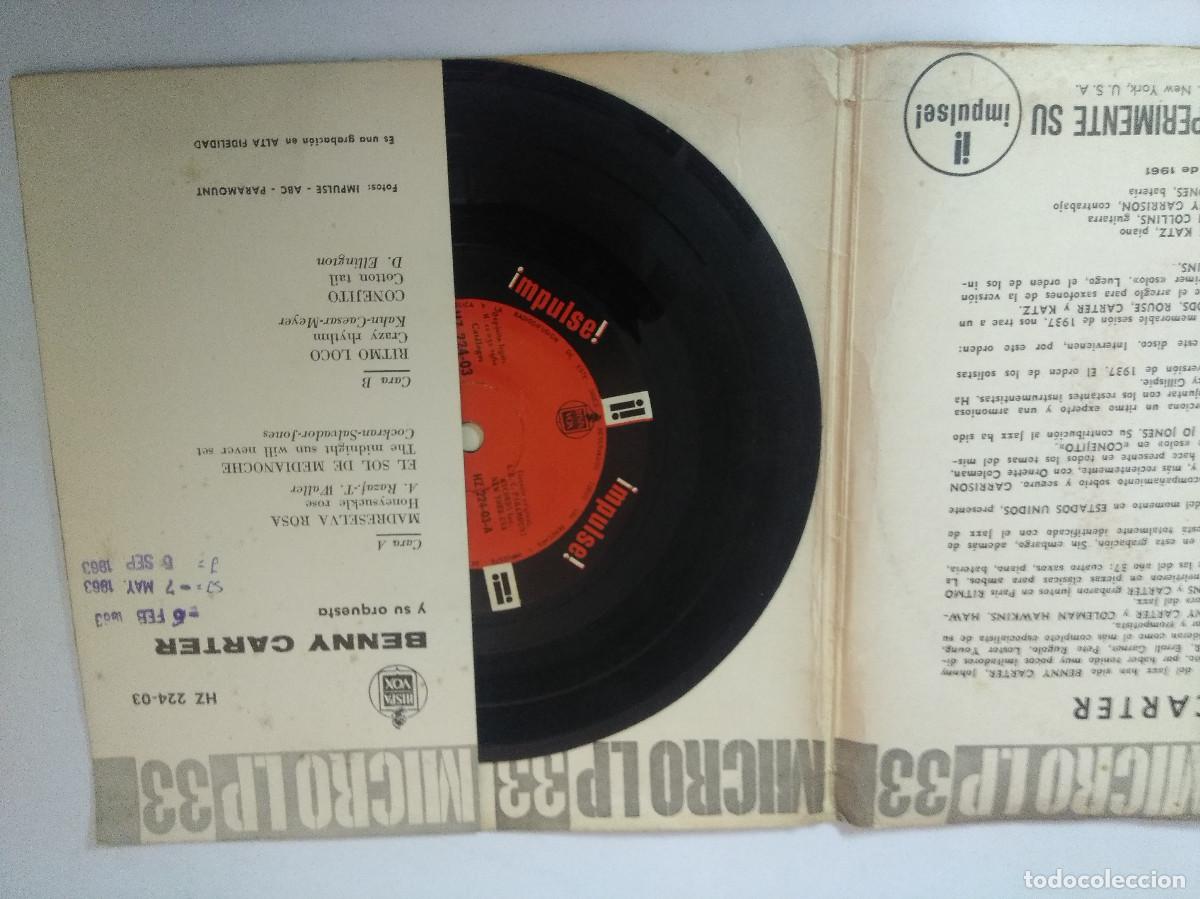 Discos de vinilo: BENNY CARTER/MADRESELVA ROSA/MICRO LP 33. - Foto 2