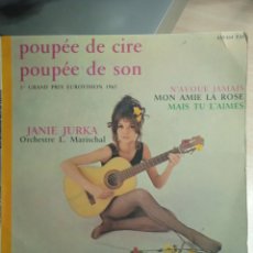 Discos de vinilo: EP 7” JANIE JURKA.FRANCE.EUROVISION 65'S.POUPEE DE CIRRE,POUPEE DE SON +3. Lote 383209219
