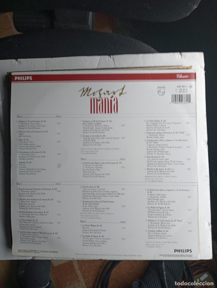 Discos de vinilo: MOZARTMANIA Los exitos de W. A. MOZART 2lps 1991 inserts - Foto 2