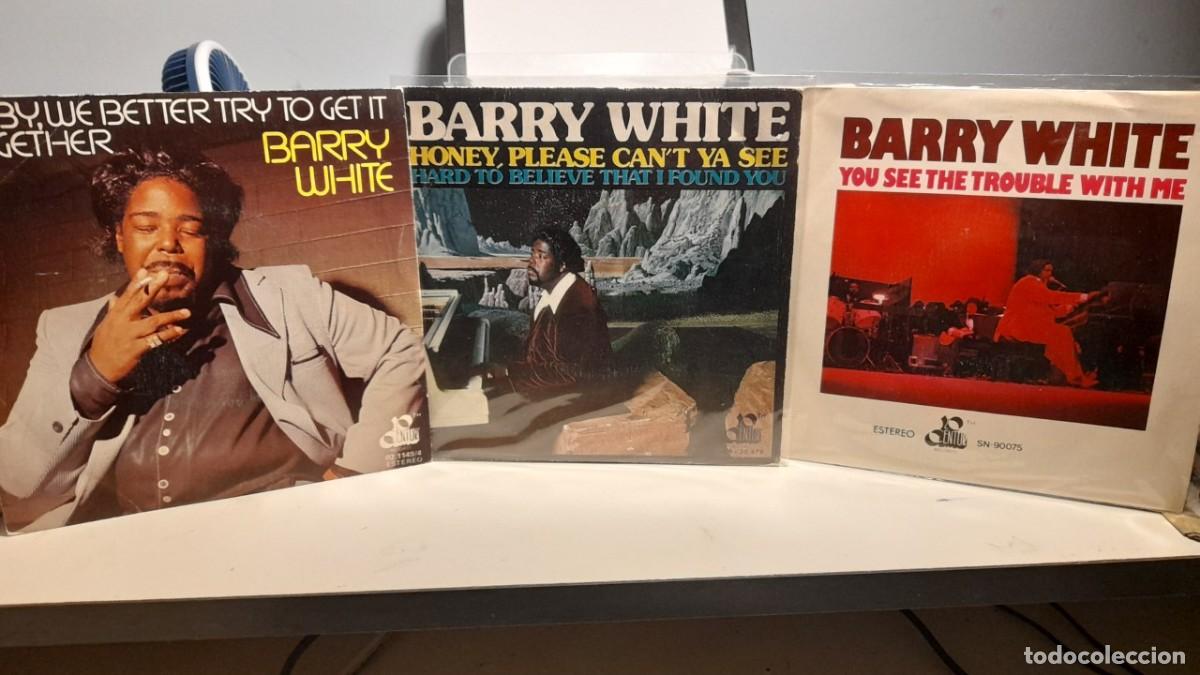 Discos de vinilo: 3 SINGLES DE BARRY WHITE - Foto 1