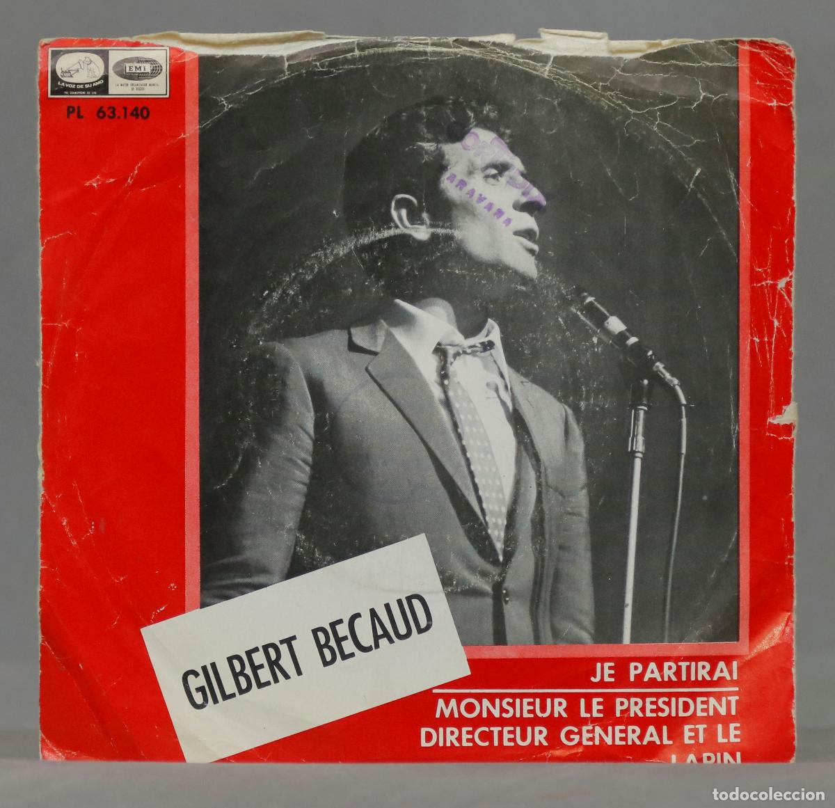 Discos de vinilo: SINGLE. GILBERT BECAUD. JE PARTIRAI - Foto 1