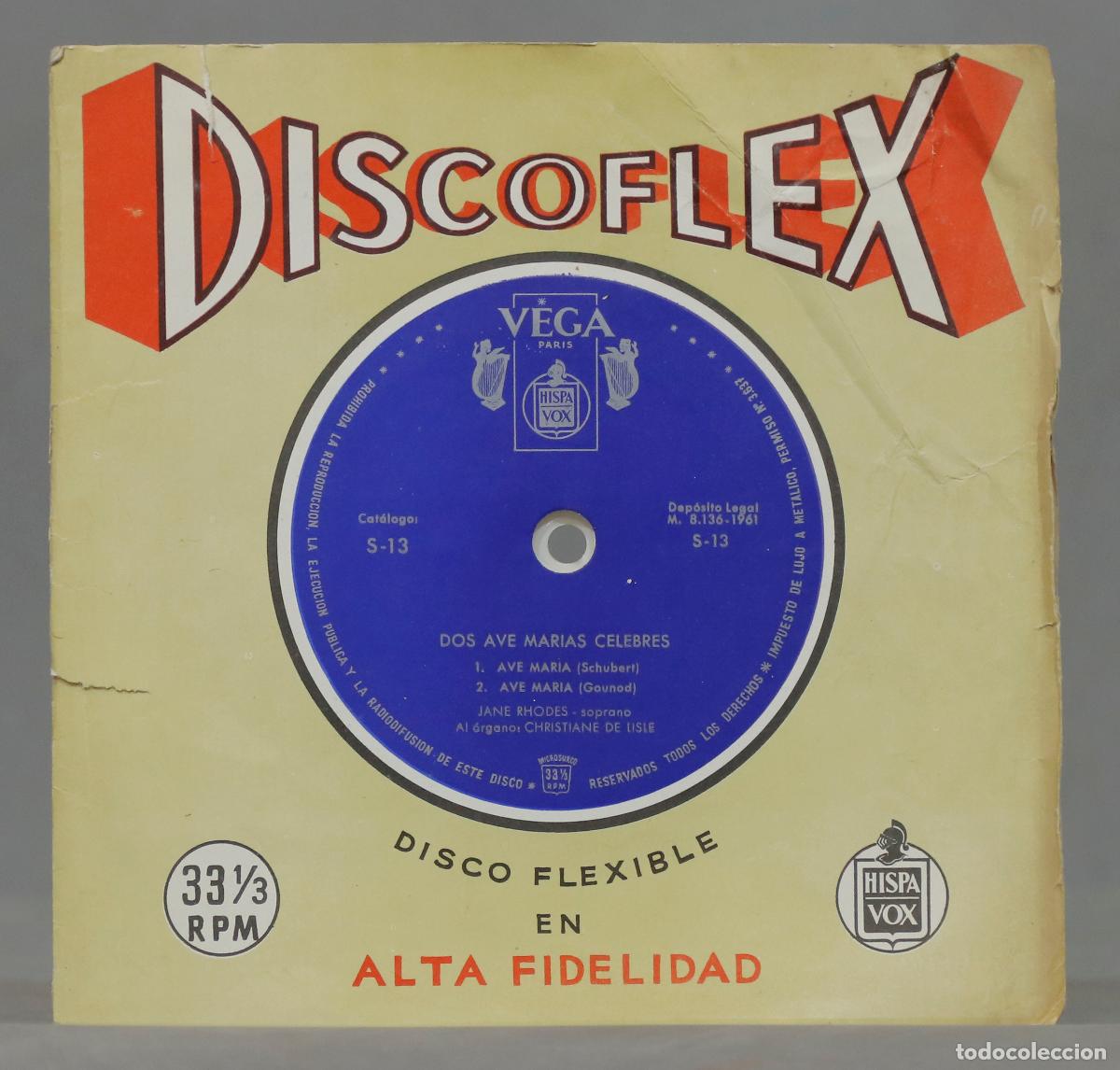 Discos de vinilo: SINGLE. DISCOFLEX. DOS AVE MARIAS. SCHUBERT. GOUNOD - Foto 2
