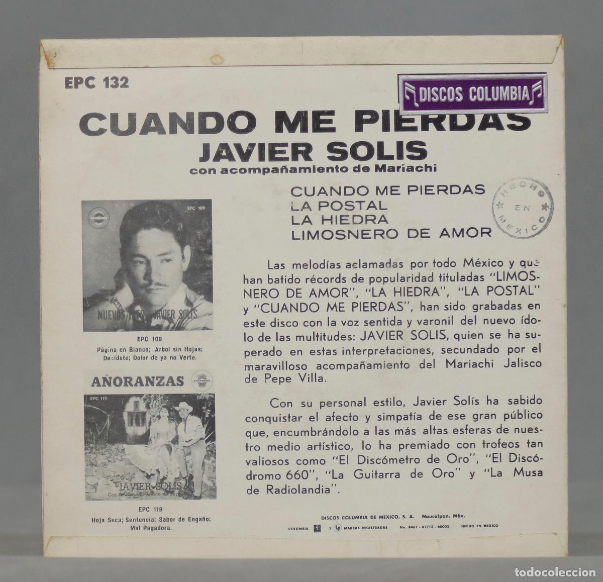 Discos de vinilo: EP. Javier Sol&iacute;s &ndash; Cuando Me Pierdas - Foto 2