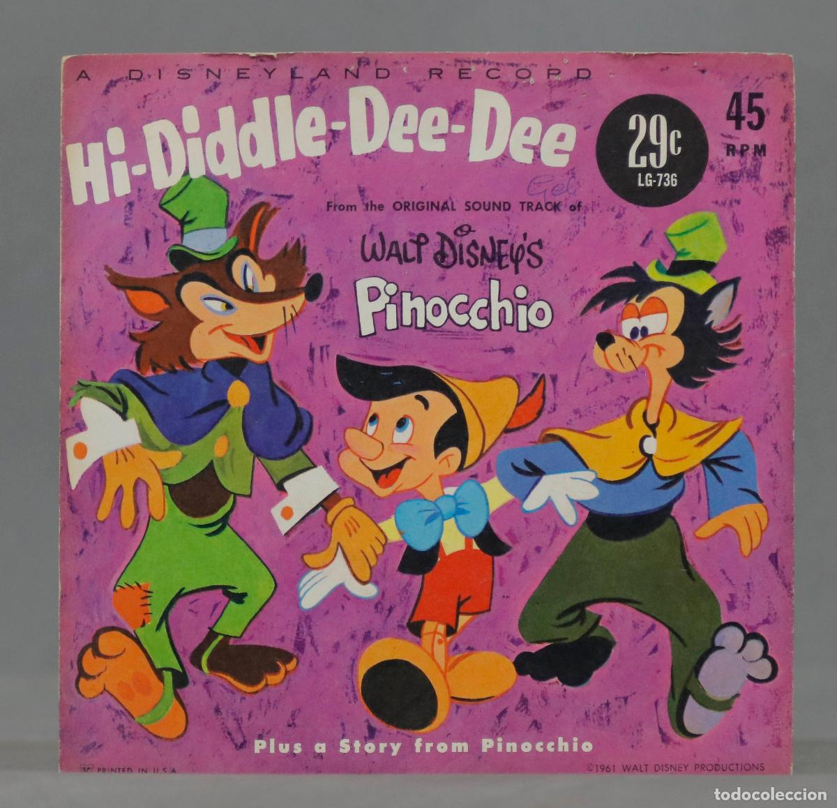 Discos de vinilo: SINGLE. PINOCCHIO. HI-DIDDLE-DEE-DEE - Foto 1