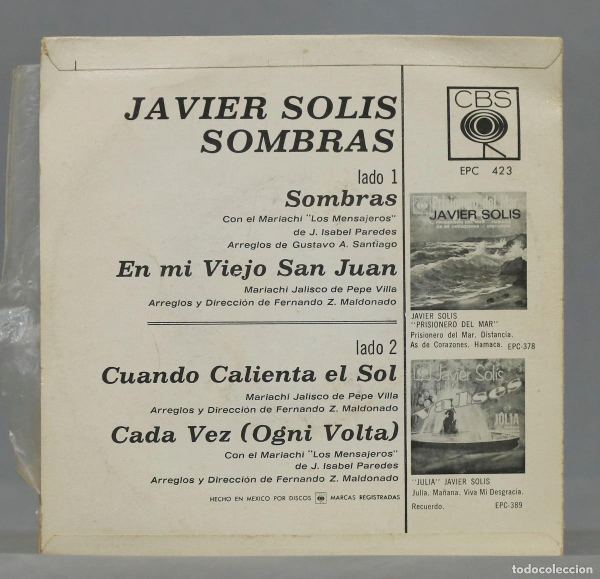 Discos de vinilo: EP. Javier Sol&iacute;s &ndash; Sombras - Foto 2