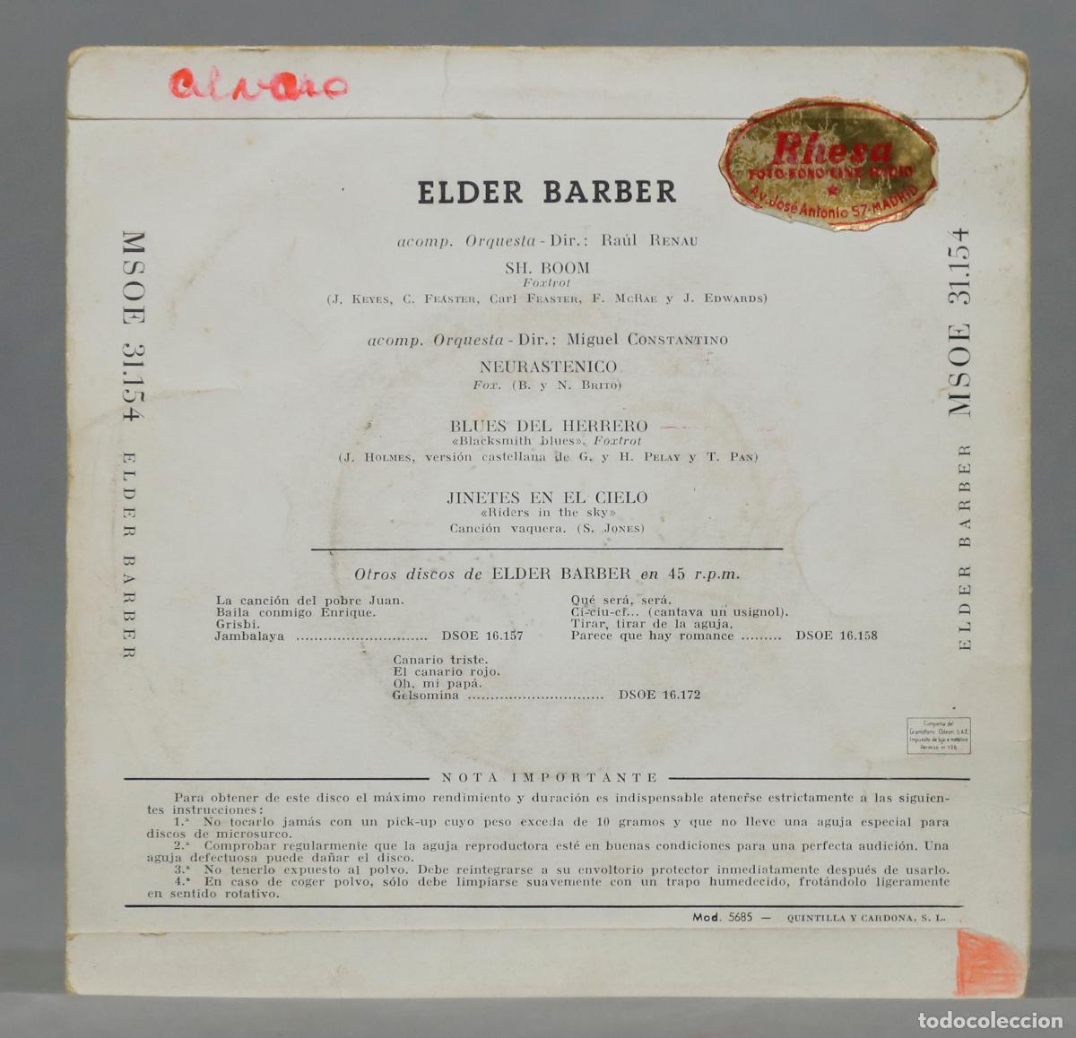 Discos de vinilo: EP. Elder Barber &ndash; Neurast&eacute;nico - Foto 2