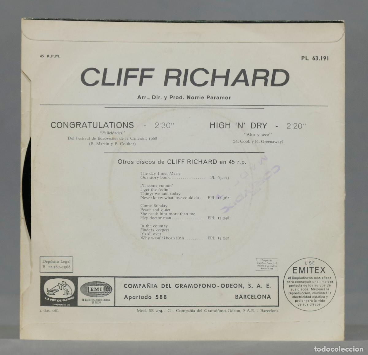 Discos de vinilo: EP. CONGRATULATIONS. RICHARD. 1968 - Foto 2