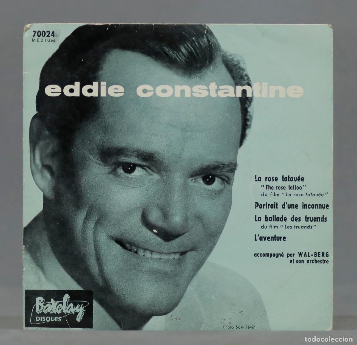 Discos de vinilo: EP. Eddie Constantine &ndash; 7 - La Rose Tatou&eacute;e - Foto 1