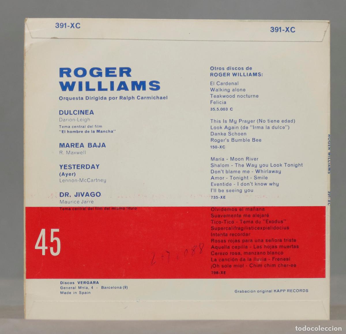 Discos de vinilo: EP. WILLIAMS: Dulcinea - Foto 2