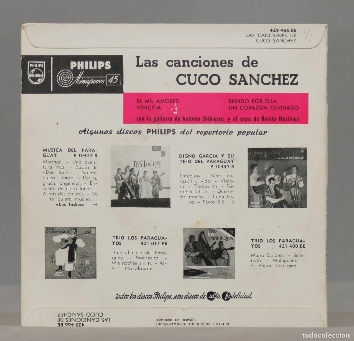 Discos de vinilo: EP. LAS CANCIONES DE CUCO SANCHEZ - Foto 2
