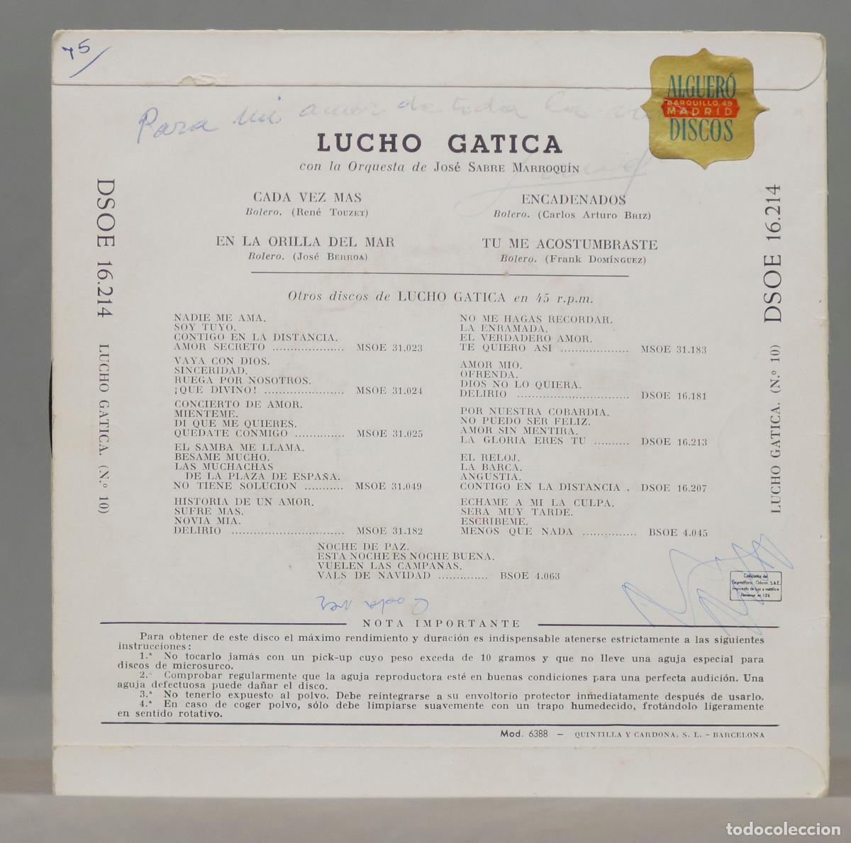 Discos de vinilo: EP. Lucho Gatica &ndash; Lucho Gatica - Foto 2