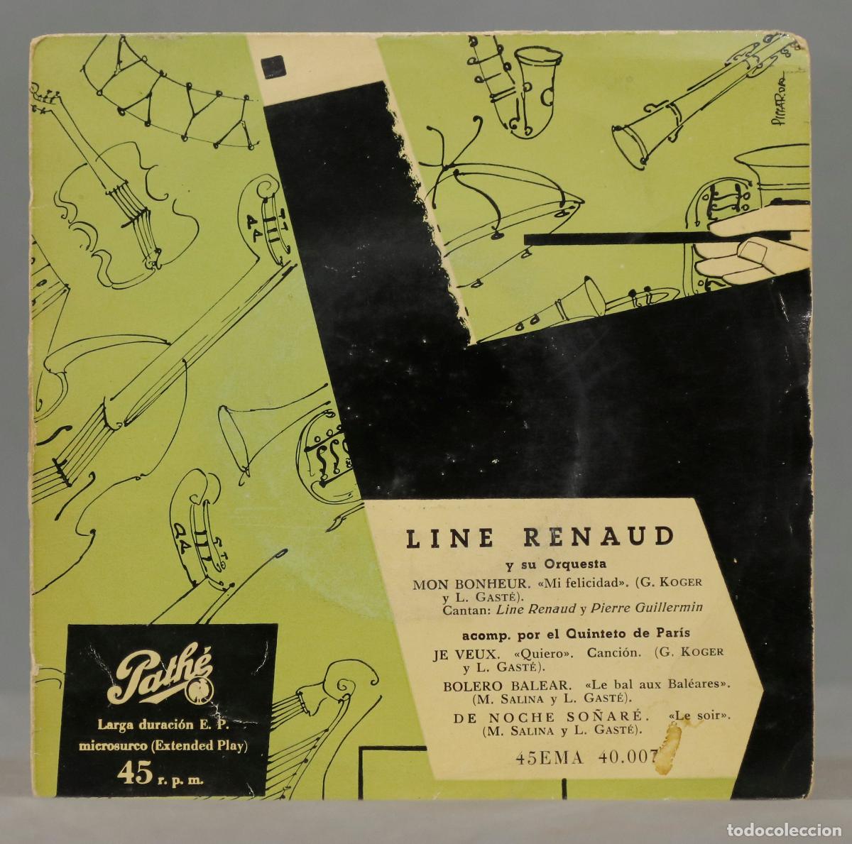 Discos de vinilo: EP. Line Renaud &ndash; Mon Bonheur - Foto 1