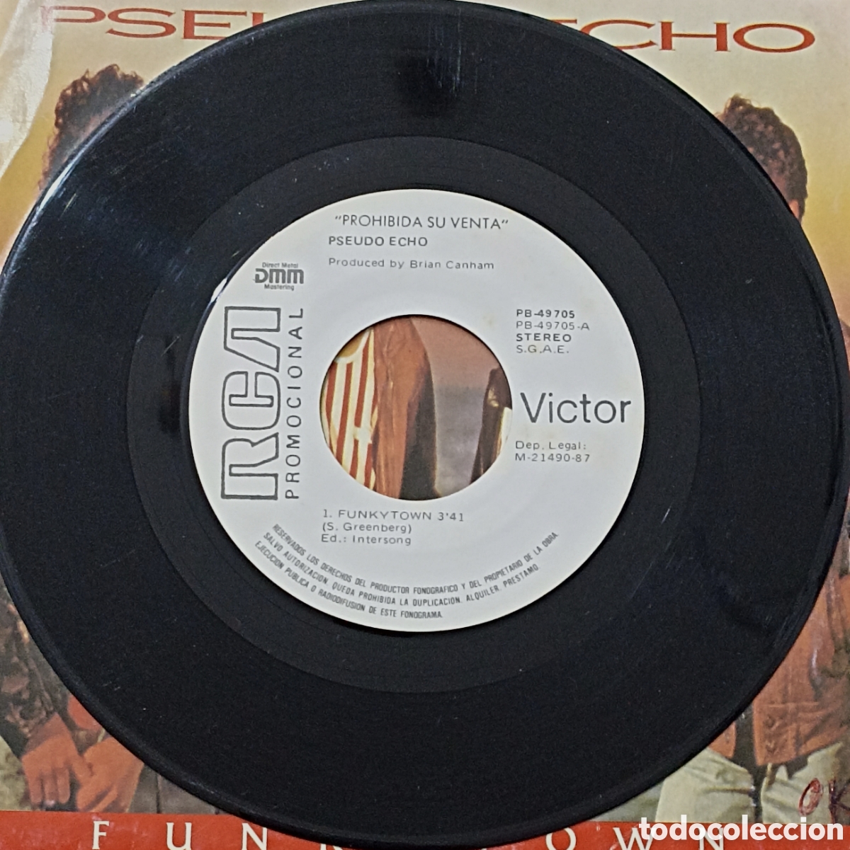 Discos de vinilo: SINGLE PSEUDO ECHO - FUNKY TOWN - RCA 1987 - Foto 3