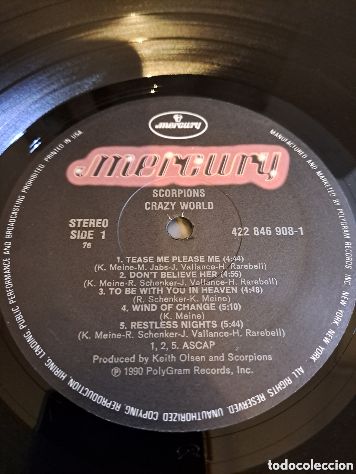 Discos de vinilo: *Scorpions&nbsp;&ndash;&nbsp;Crazy World. U.S.A. 1990. LA.5 - Foto 3