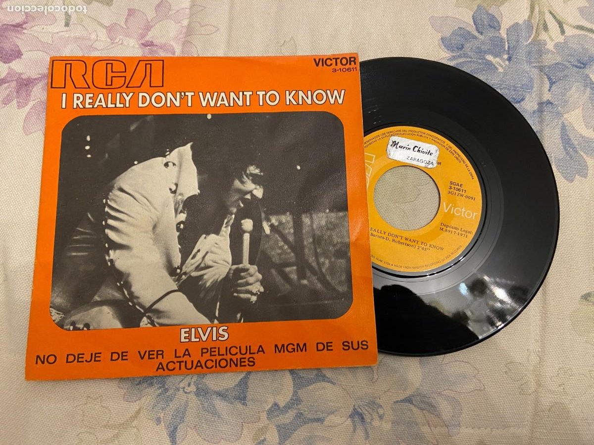 elvis presley i really don`t want to know y otr - Compra venta en  todocoleccion