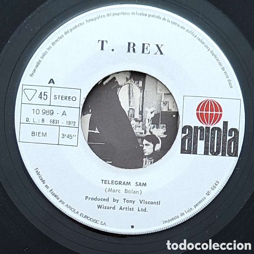 Discos de vinilo: T. REX - TELEGRAM SAM - OJO A LA VERSION - Foto 2