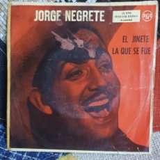 Discos de vinilo: VINILO JORGE NEGRETE (EL JINETE/LA QUE SE FUE) RCA, 1959 (D2). Lote 383719034