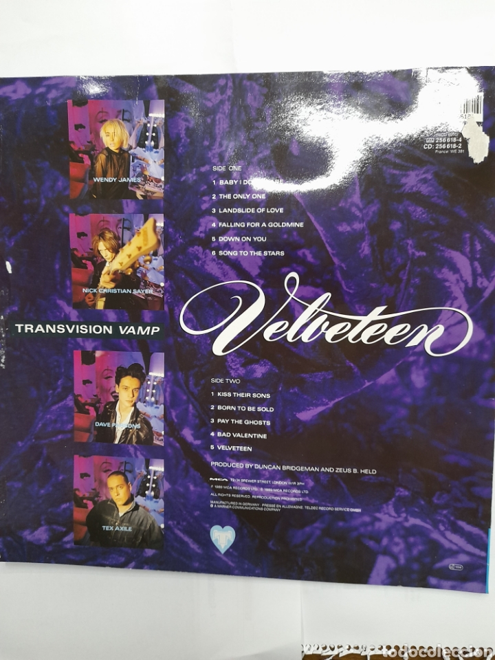 Discos de vinilo: VELVETEEN. Transvision Vamp. - Foto 2