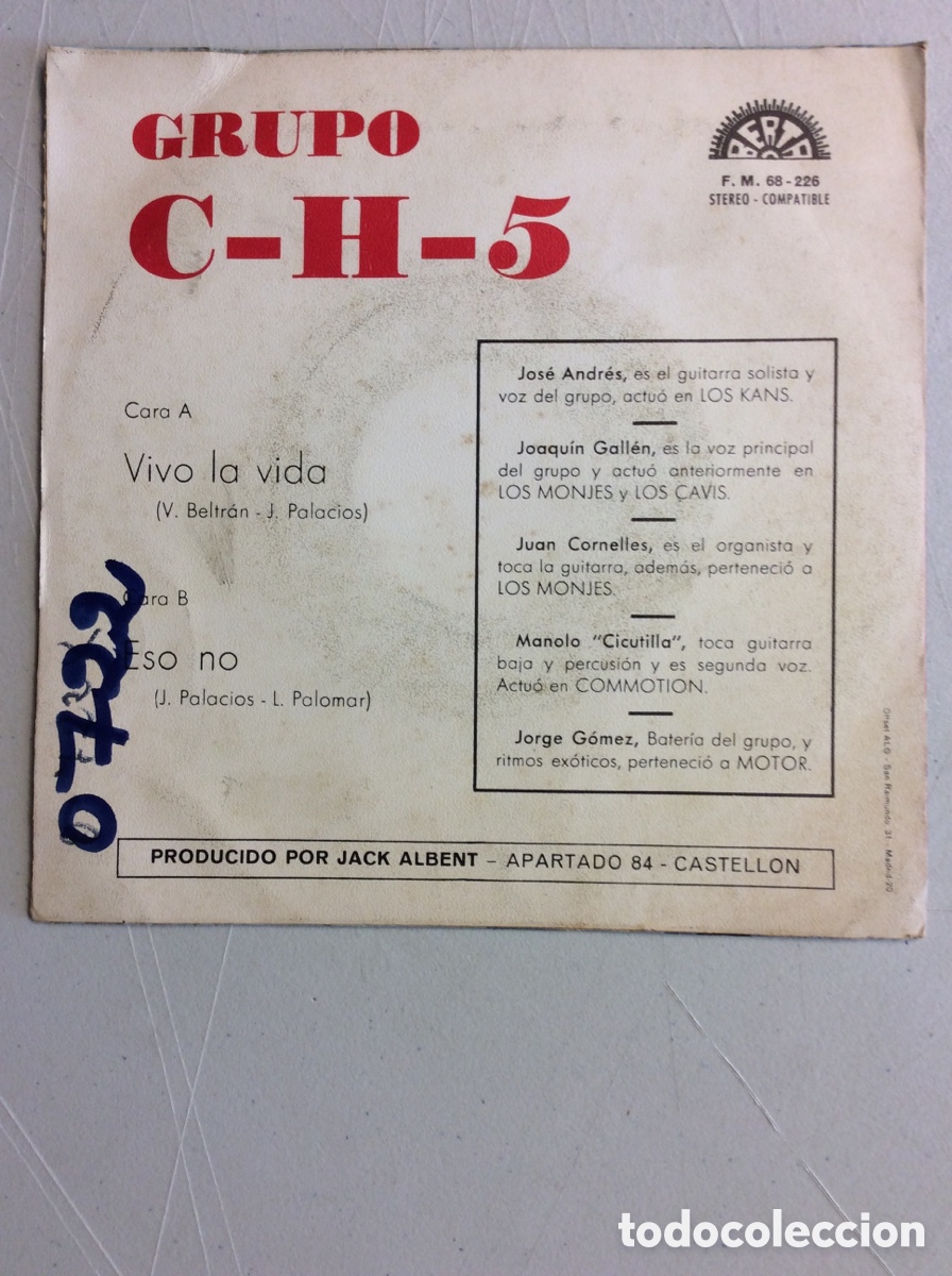 Discos de vinilo: C-H-5. Vivo la vida. Eso no. - Foto 2