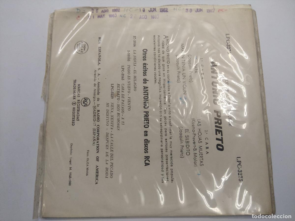 Discos de vinilo: ANTONIO PRIETO/PAPA/SINGLE. - Foto 3