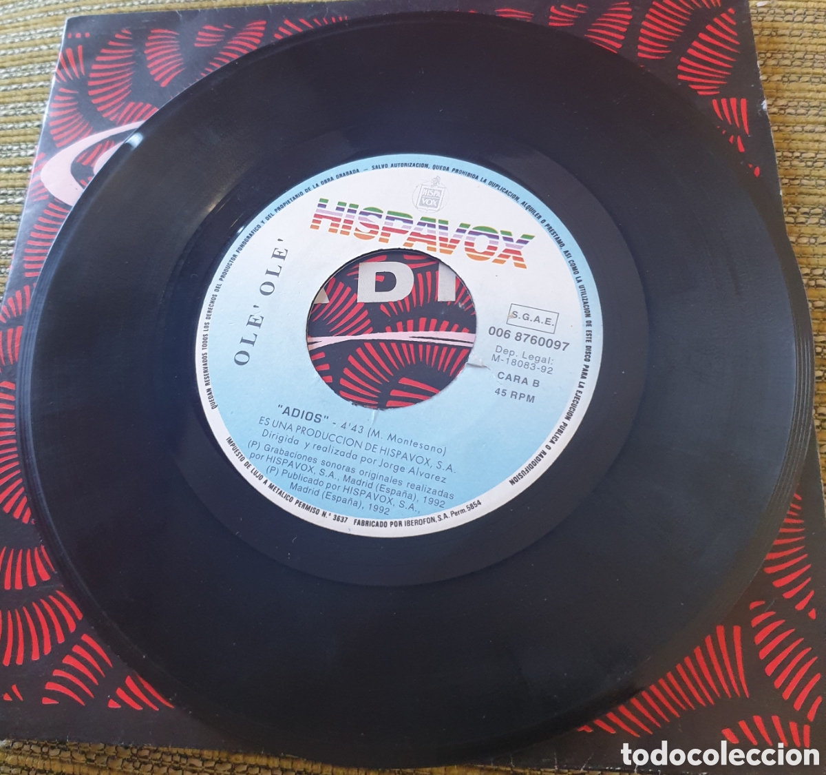 Discos de vinilo: Ol&eacute; Ol&eacute; - adios - Foto 2