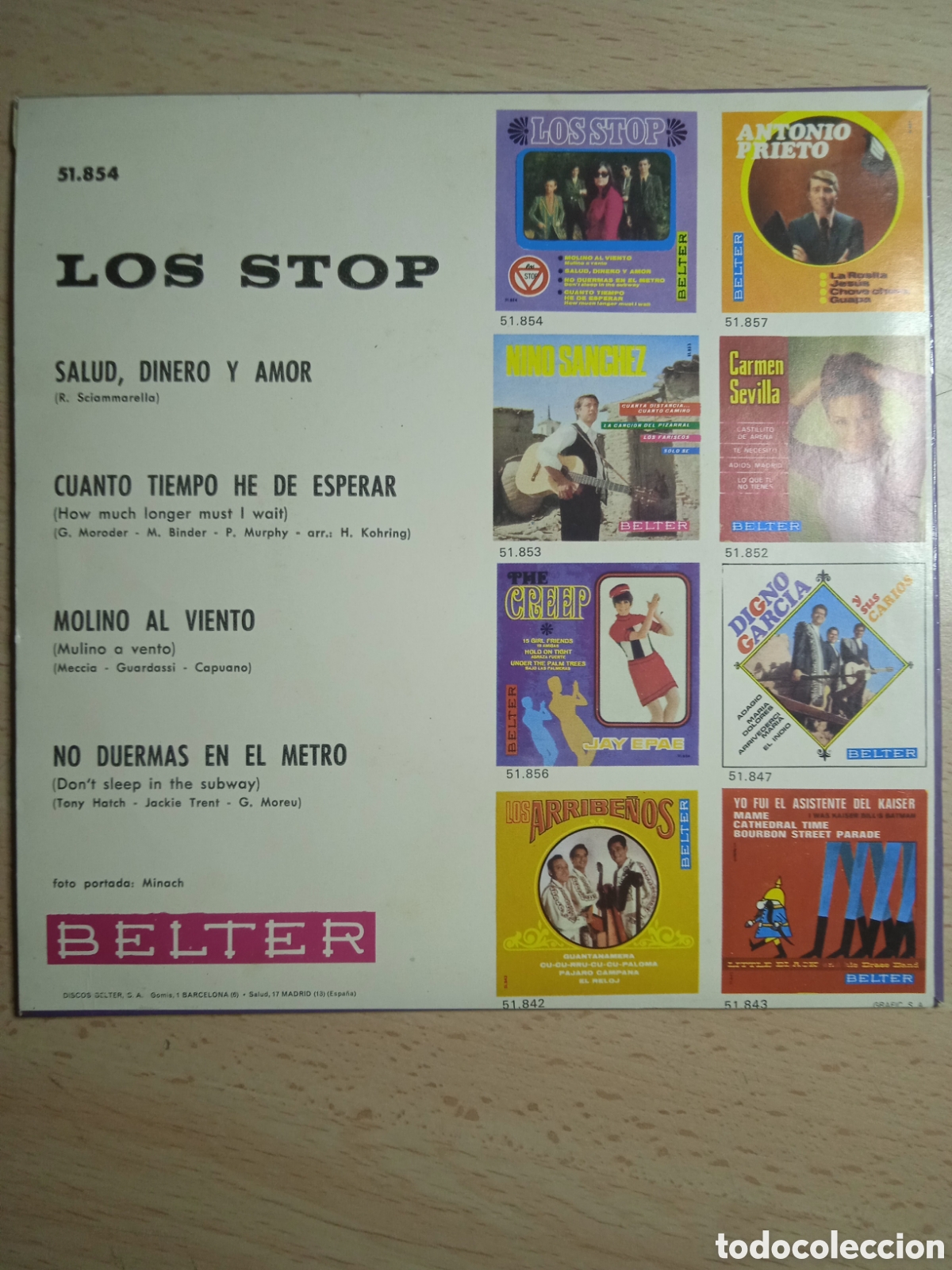 Discos de vinilo: EP 7&rdquo; Los Stop 1967 Molino al viento + 3. - Foto 2