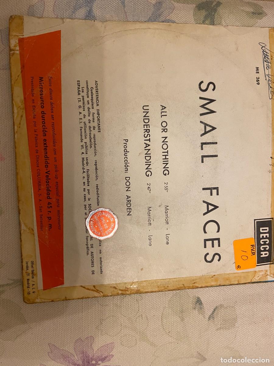 Discos de vinilo: SMALL FACES ALL OR NOTHING Y OTRA - Foto 2