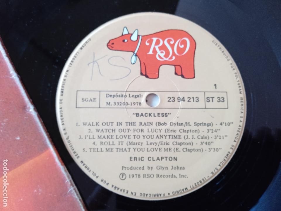 Discos de vinilo: ERIC CLAPTON. LP. BACKLESS. MADE IN SPAIN. 1978 - Foto 3