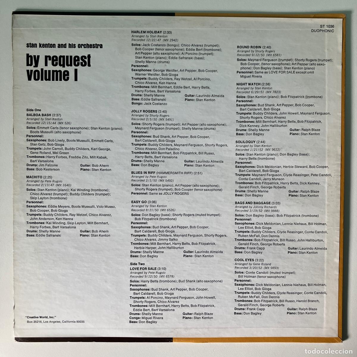 Discos de vinilo: Stan Kenton &lrm;&ndash; By Request, US 1971 Creative World - Foto 3