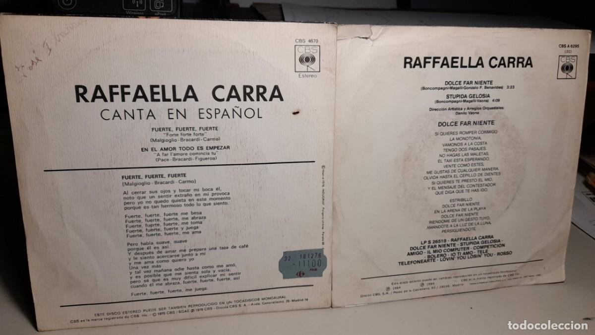 Discos de vinilo: 2 SINGLES DE RAFFAELLA CARRA ( CANTA EN ESPA&Ntilde;OL) - Foto 2