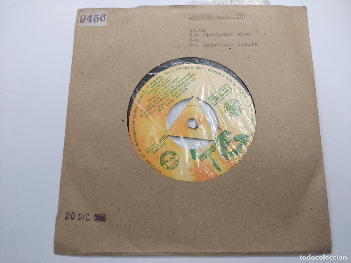 Discos de vinilo: CHARLES AZNAVOUR/QUIEN/SINGLE PROMOCIONAL. - Foto 1