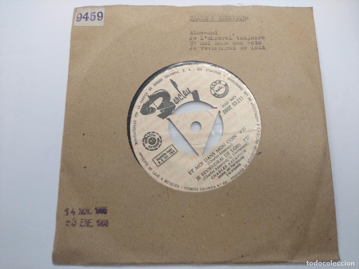 Discos de vinilo: CHARLES AZNAVOUR/AIME MOI/SINGLE PROMOCIONAL. - Foto 1