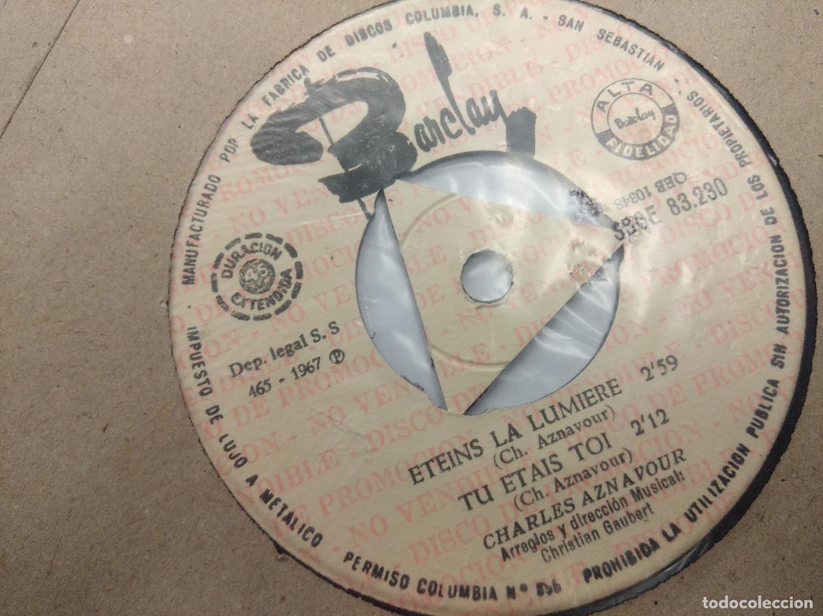 Discos de vinilo: CHARLES AZNAVOUR/YERUSHALAIM/SINGLE PROMOCIONAL. - Foto 3