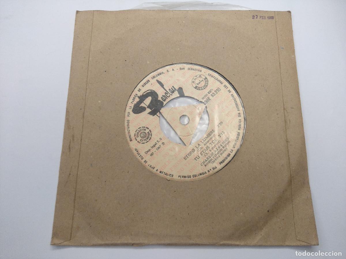 Discos de vinilo: CHARLES AZNAVOUR/YERUSHALAIM/SINGLE PROMOCIONAL. - Foto 4