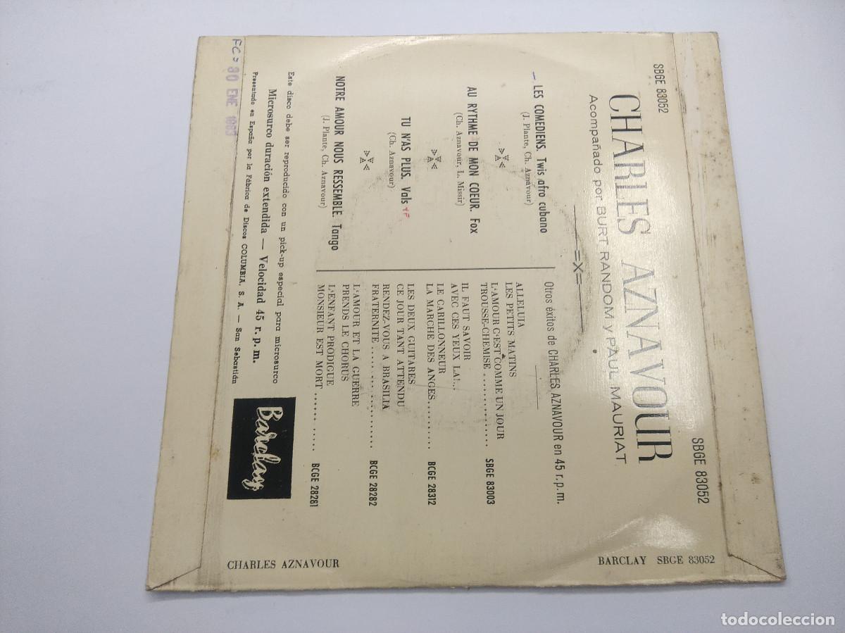 Discos de vinilo: CHARLES AZNAVOUR/LES COMEDIENS/SINGLE. - Foto 3