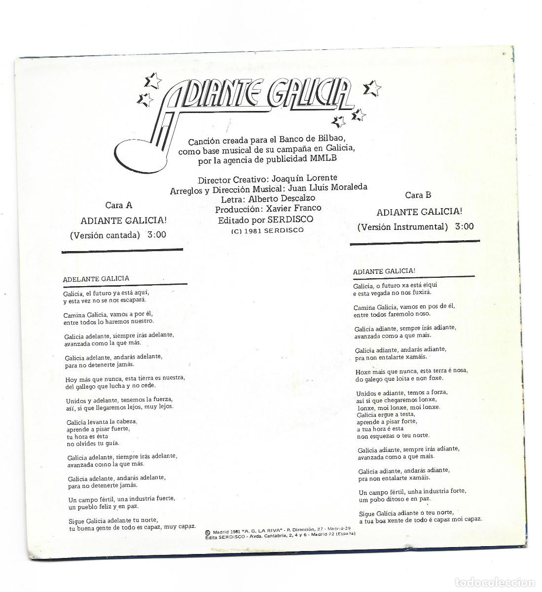 Discos de vinilo: ADIANTE GALICIA - Foto 2