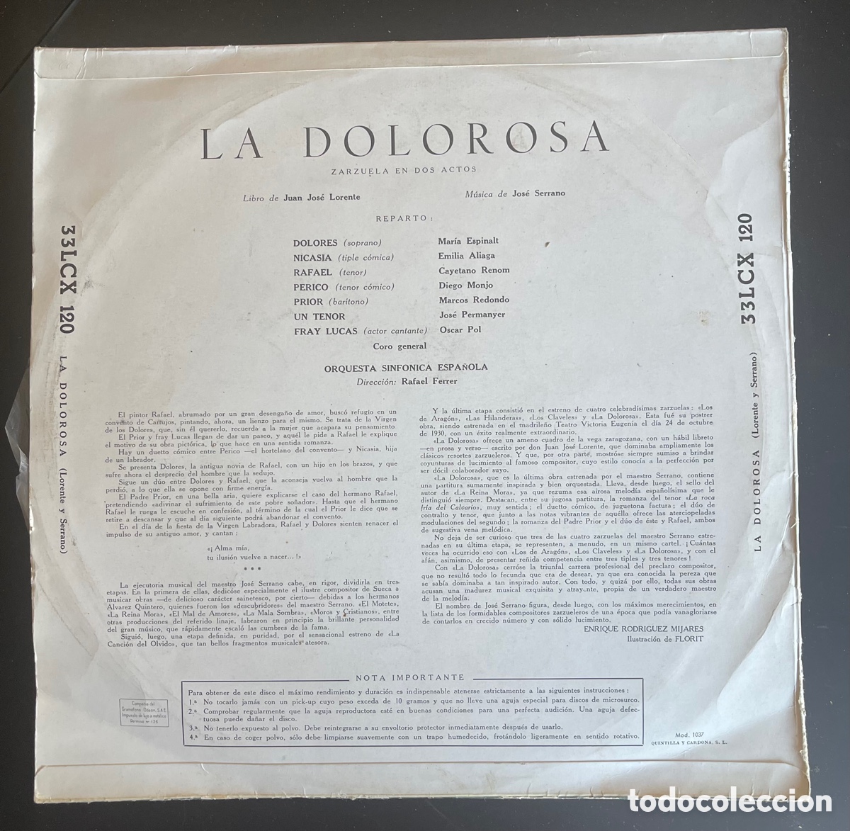 Discos de vinilo: La Dolorosa J.Serrano - Foto 2