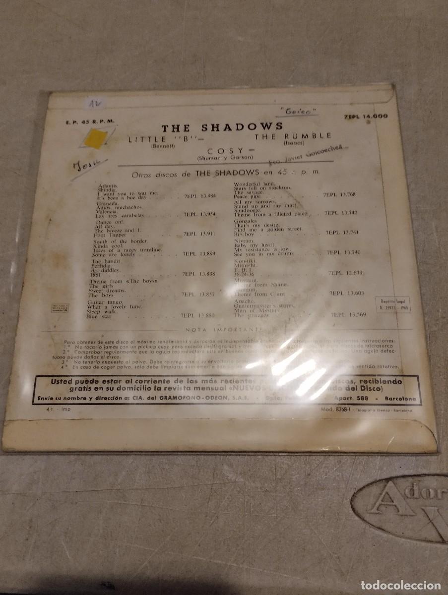 Discos de vinilo: The Shadows EP Little B Esp.1963 - Foto 2