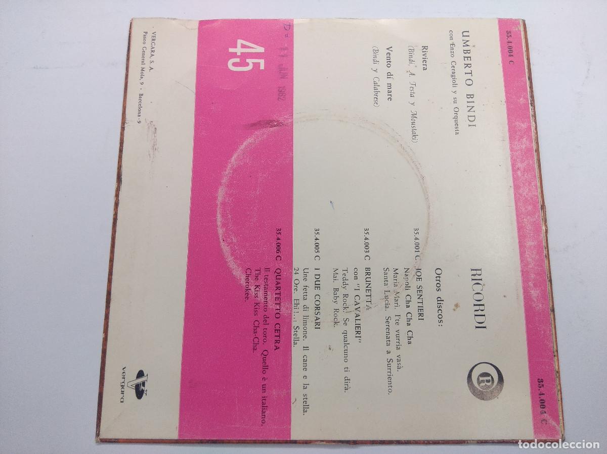 Discos de vinilo: UMBERTO BINDI/RIVIERA/SINGLE. - Foto 3