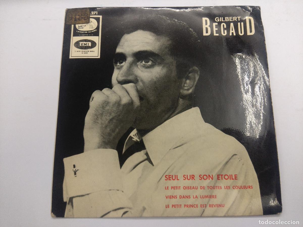Discos de vinilo: GILBERT BECAUD/SEUL SUR SON ETOILE/SINGLE. - Foto 1