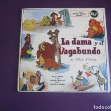 Discos de vinilo: LA DAMA Y EL VAGABUNDO - DOBLE SG RCA DISNEY 195? - MARI CARMEN GOÑI, VALENTINA - CUENTO, CINE