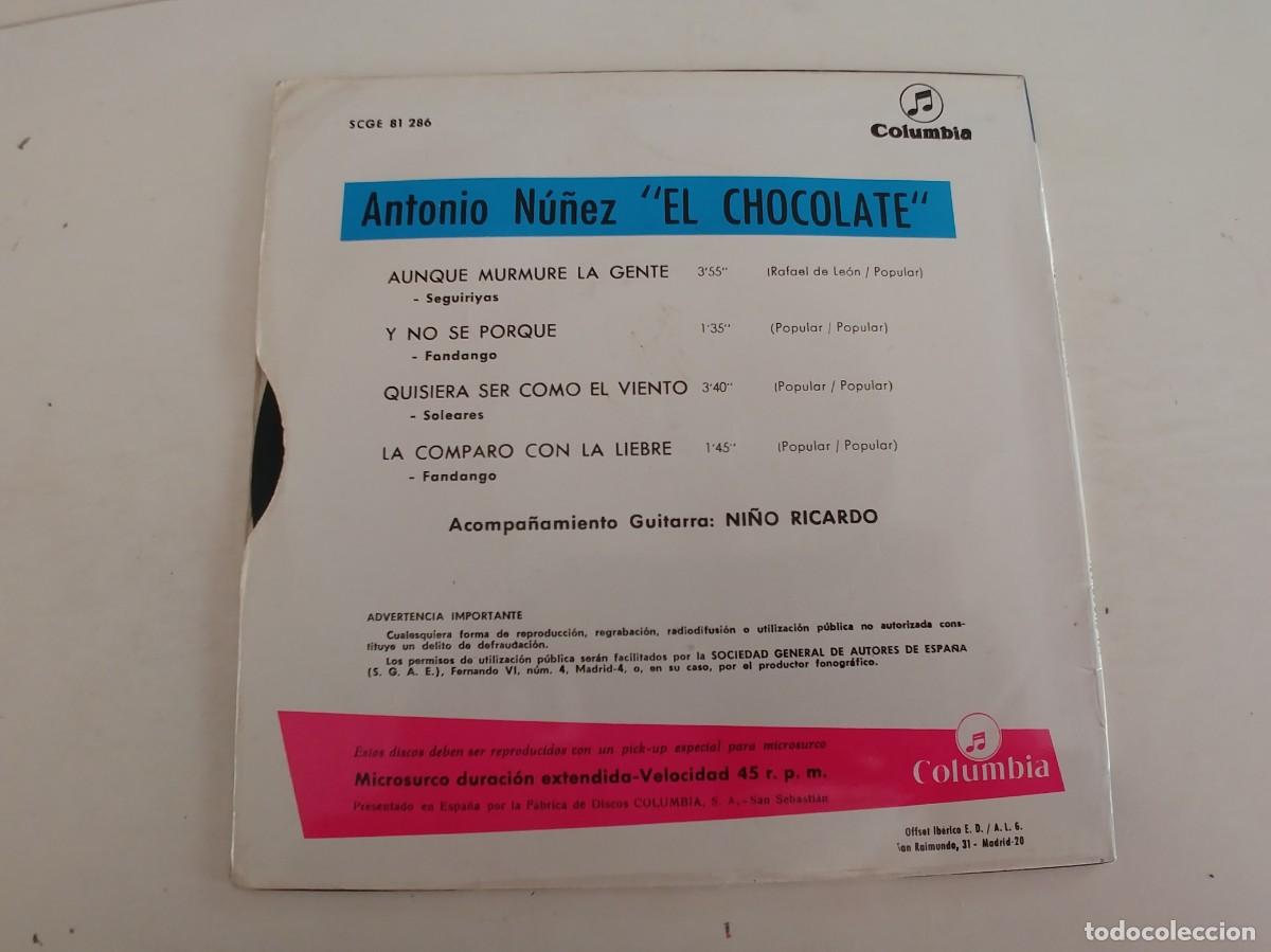 Discos de vinilo: EL CHOCOLATE-EP AUNQUE MURMURE LA GENTE +3 - Foto 2