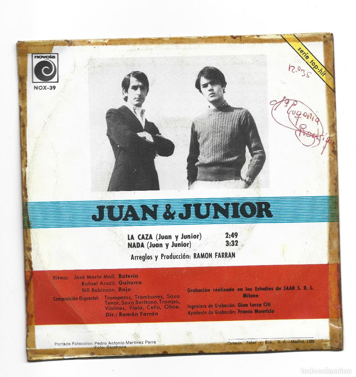 Discos de vinilo: JUAN & JUNIOR- LA CAZA- NADA - Foto 2