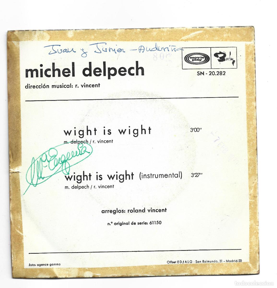 Discos de vinilo: MICHEL DELPECH-WIGHT IS WIGHT- - Foto 2