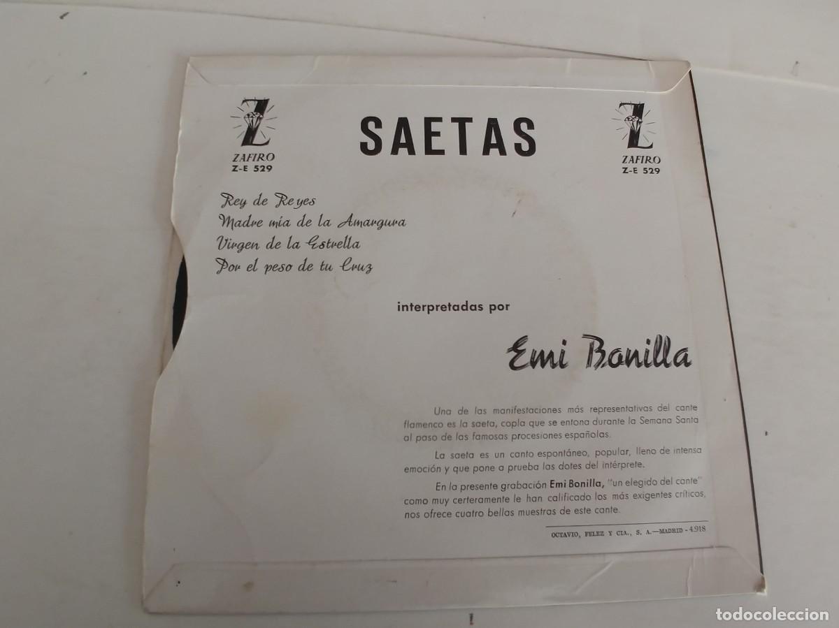 Discos de vinilo: EMI BONILLA-EP SAETAS - Foto 2