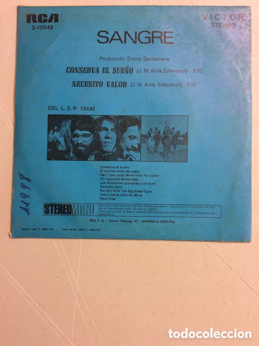 Discos de vinilo: Sangre. Conserva el sue&ntilde;o. Necesito valor. - Foto 2
