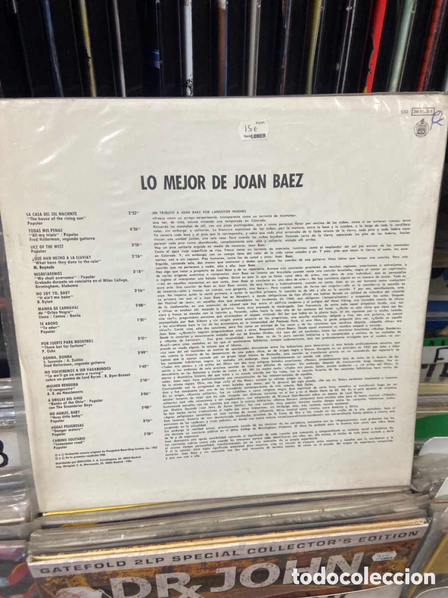 Discos de vinilo: Lo mejor de Joan Baez - Foto 2