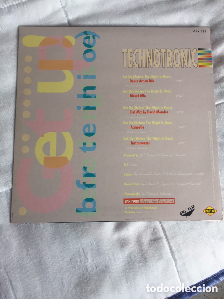 Discos de vinilo: TECHNOTRONIC - Get Up ( before The Night is over ). MAXI - Foto 2