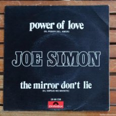 Discos de vinilo: DISCO - VINILO - SINGLE - JOE SIMON - POWER OF LOVE - POLYDOR 20 66 226 - 1972